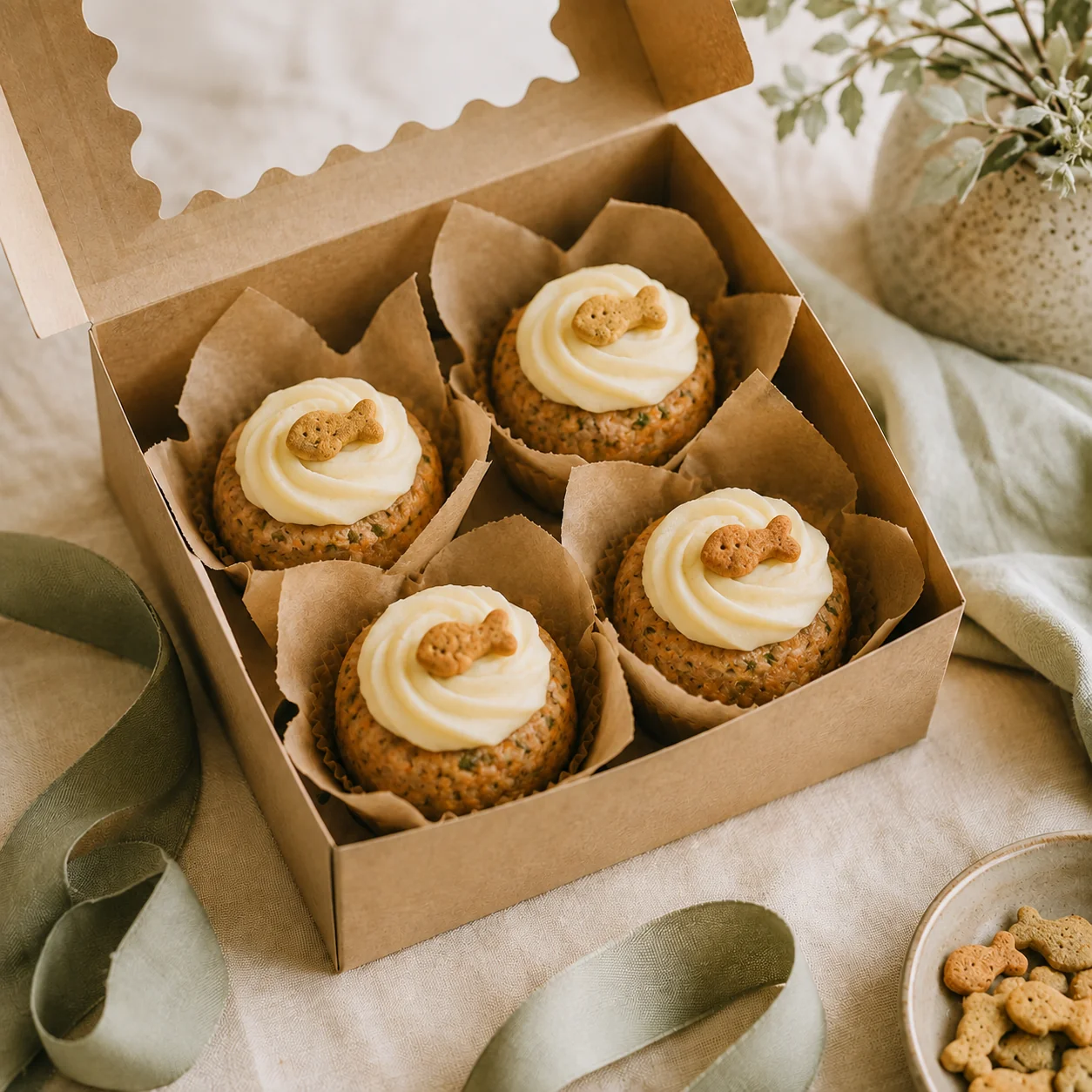 Box of mini cat cakes