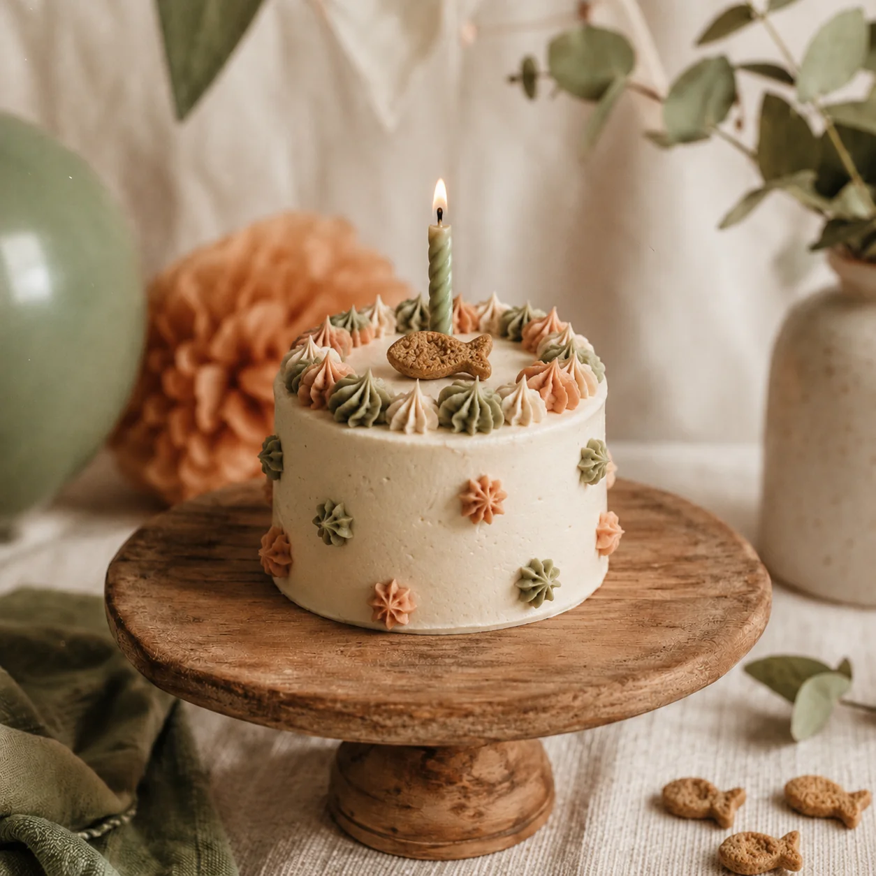 Homemade cat birthday cake